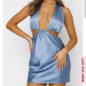 White Fox Cross my Heart Blue Dress- NEW without tags